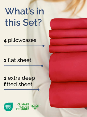 CGK Unlimited deep pocket queen fitted sheet stretches to 18–24 inch depths.