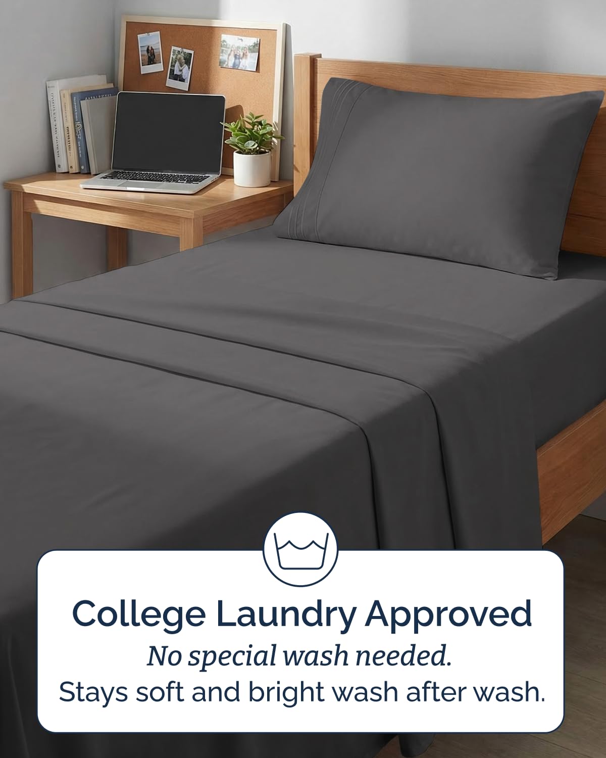 CGK Unlimited sheet set hugs a thick mattress with deep pockets.