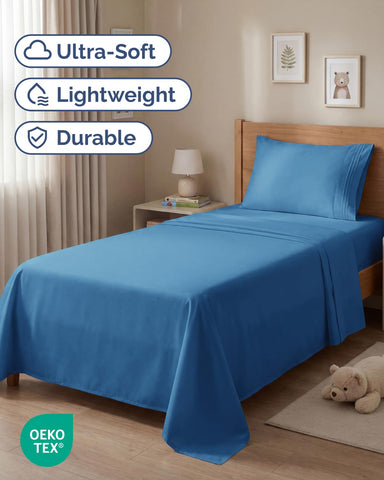 CGK Unlimited flat sheet 96x66 neatly draped for easy layering.