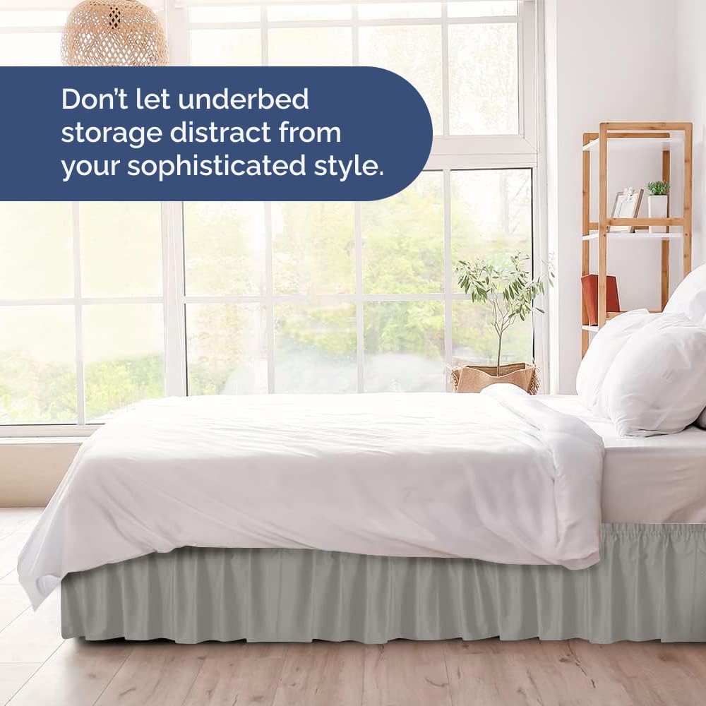 CGK Unlimited dorm-room-ready bed skirt offers clean style.
