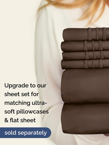CGK Unlimited durable colorfast brown king fitted sheet resists fading after washing