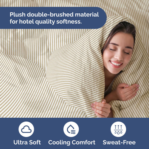 CGK Unlimited duvet cover zipper and ties closeup for secure fit and easy care