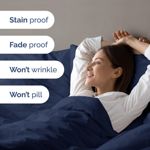 Zipper closure and eight ties keep CGK Unlimited duvet cover secure through nightly movement