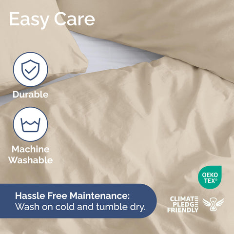CGK Unlimited duvet cover king Wheat interior ties keep duvet in place