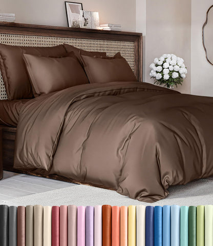 CGK Unlimited brown queen duvet cover 90x90 for all-season comfort.