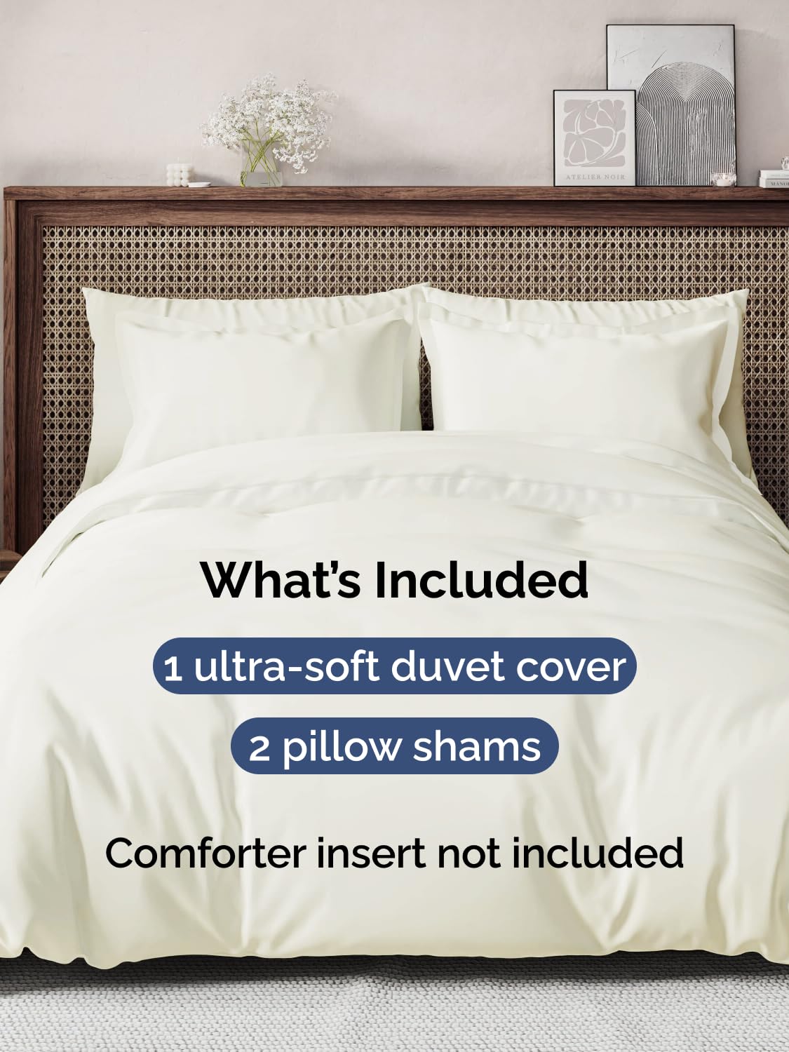 CGK Unlimited duvet cover on bed demonstrates generous queen size and hotel-like luxury