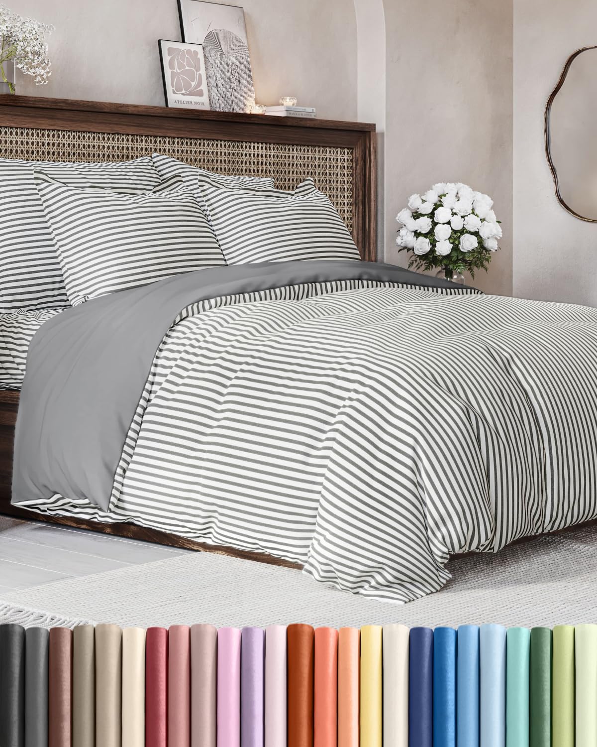 CGK Unlimited duvet cover queen 90x90 highlights ultra-soft double-brushed fabric for cozy nights.