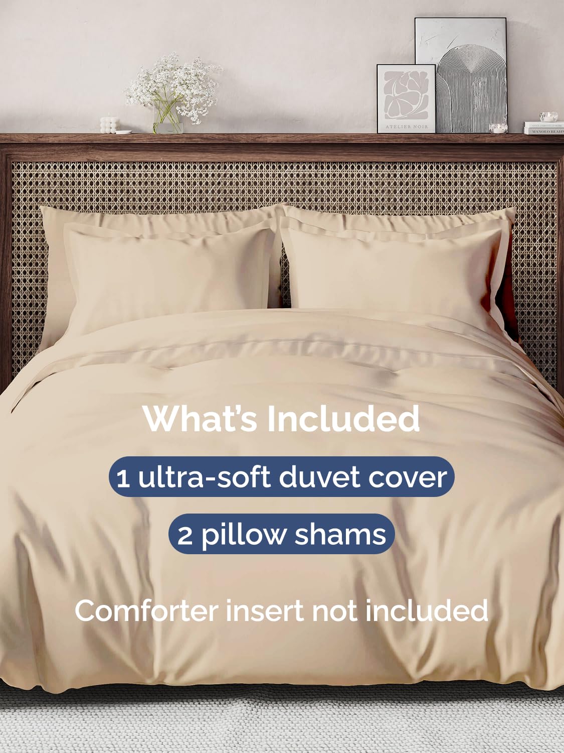 CGK Unlimited pillow shams in cream color add hotel-style comfort and coordinated look