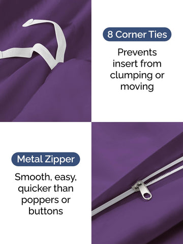 CGK Unlimited duvet cover queen fade-free color detail preserves vibrant purple