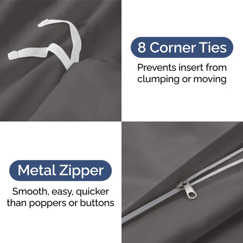 CGK Unlimited duvet cover zipper closure for secure, easy use.