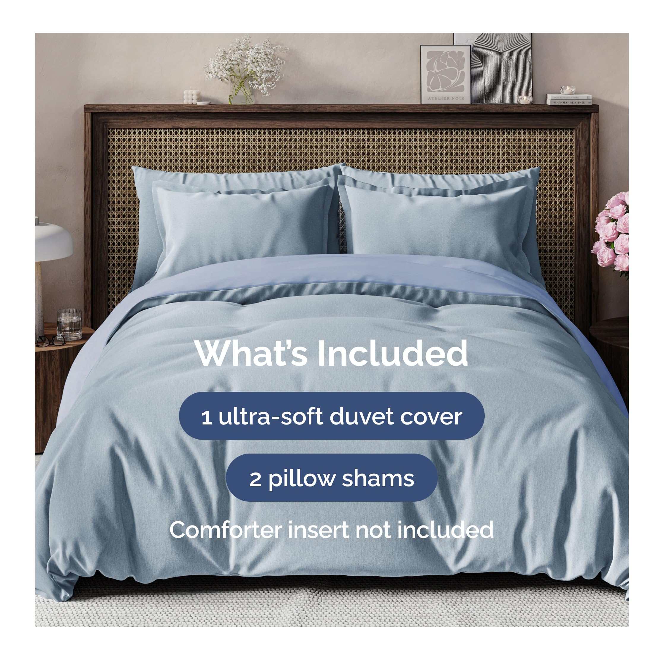 CGK Unlimited duvet cover with zipper closure for secure, easy changes.