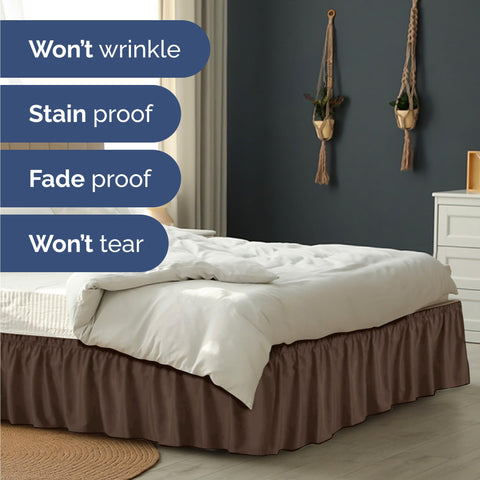 CGK Unlimited easy-care bed skirt is machine washable