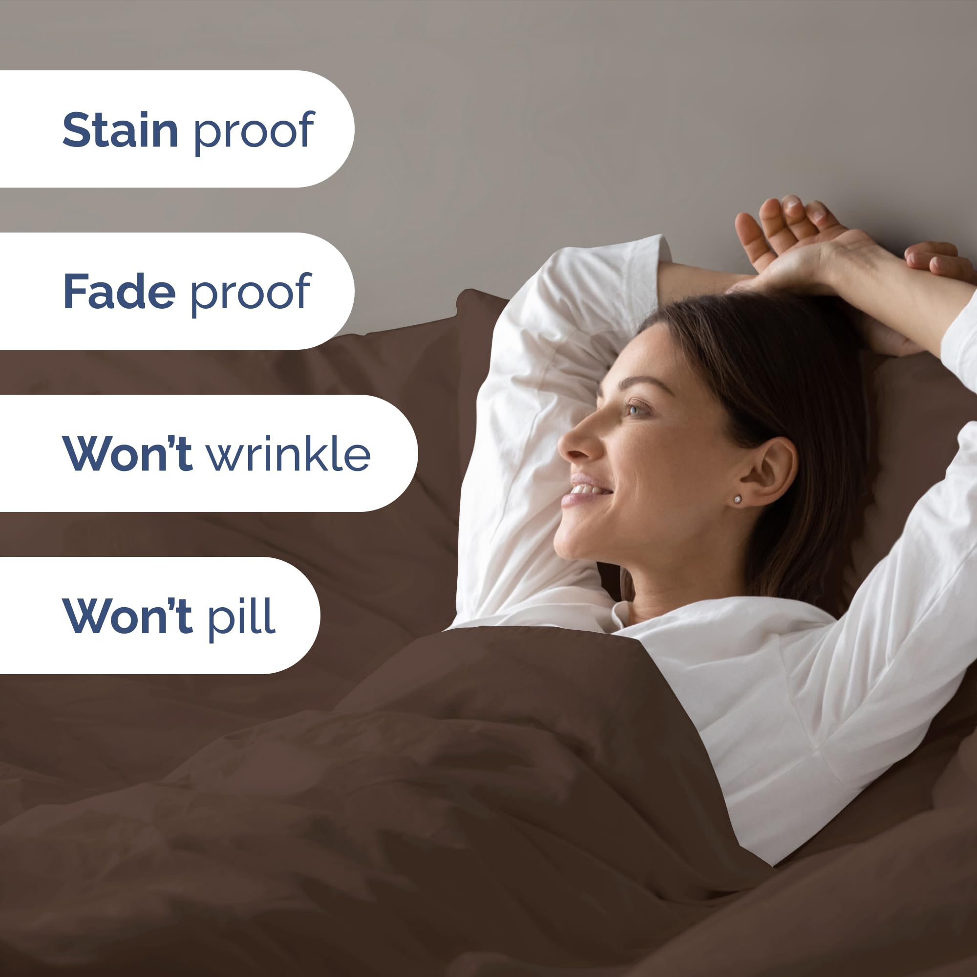CGK Unlimited duvet cover with zipper closure and eight ties secures fit.