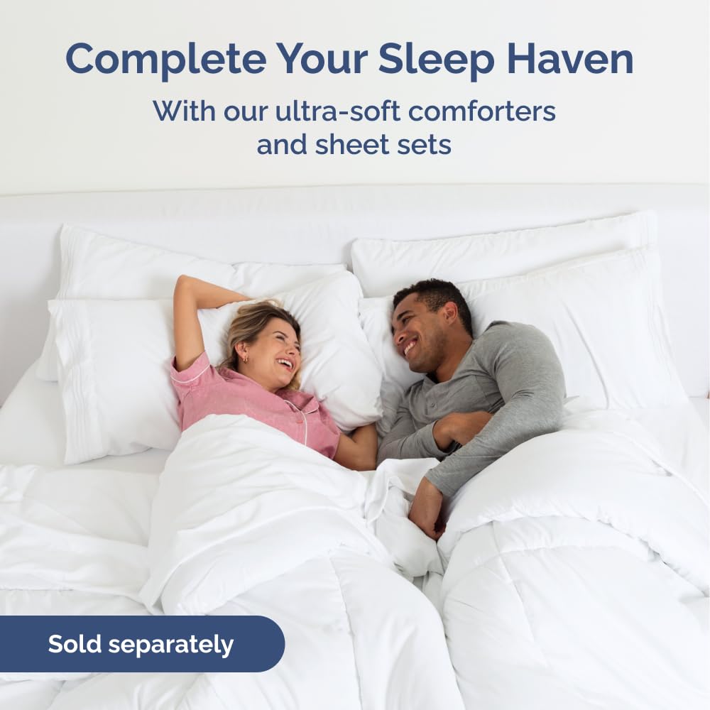 Easy-clean, machine washable CGK Unlimited bed skirt on a bed