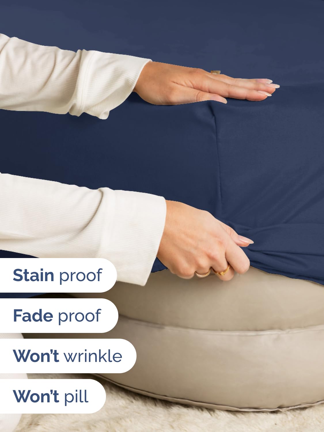 CGK Unlimited elastic edge around king sheet prevents shifting overnight.