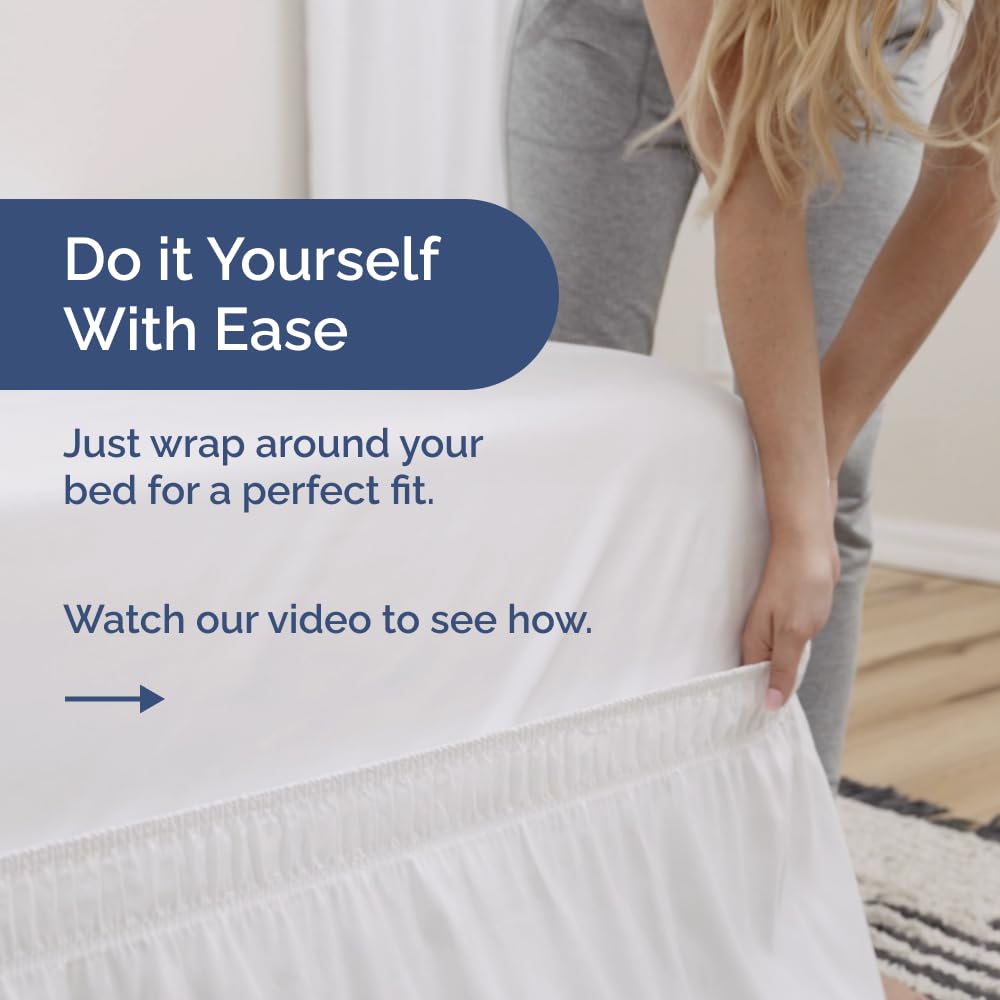 CGK Unlimited elastic wrap keeps the bed skirt in place