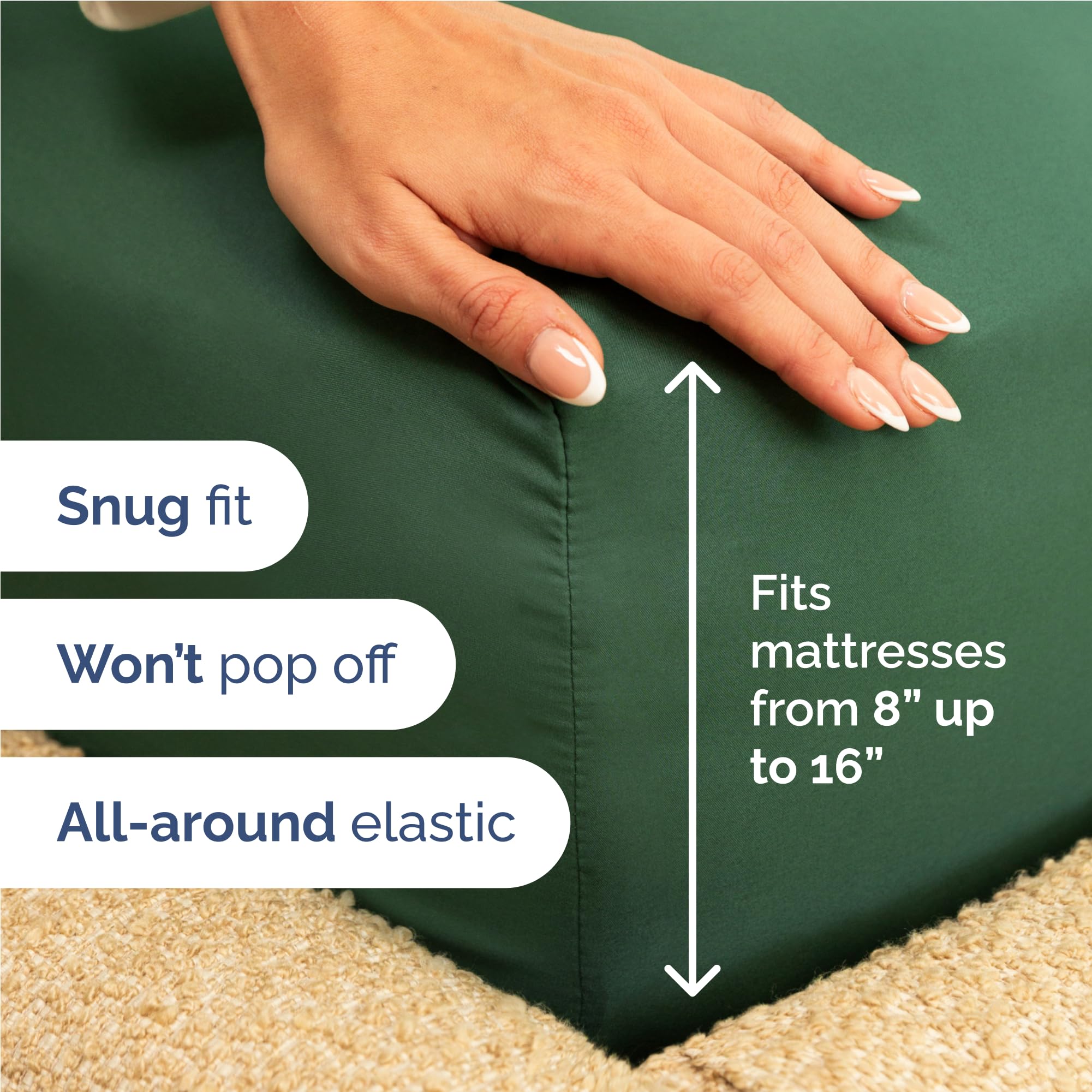 CGK Unlimited emerald green fitted sheet with deep pockets ready for mattress