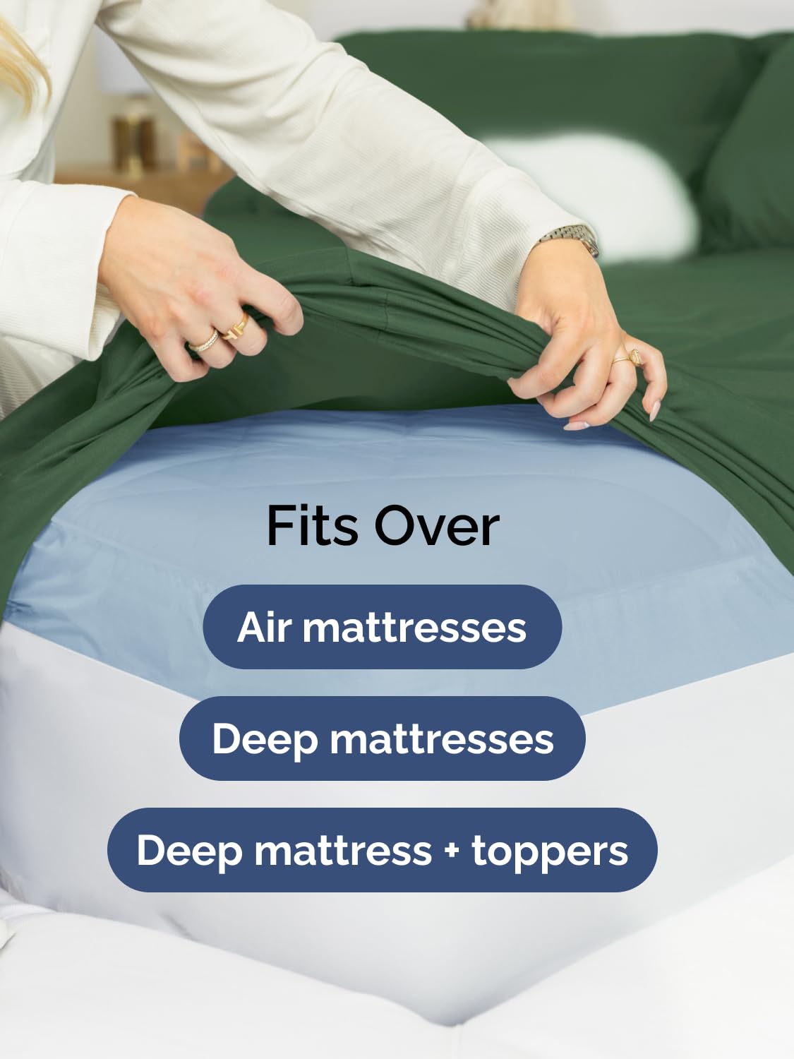 CGK Unlimited emerald green king fitted sheet promoting breathable comfort at night