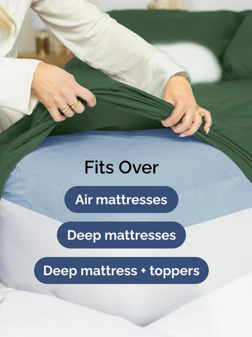 CGK Unlimited emerald green king fitted sheet promoting breathable comfort at night