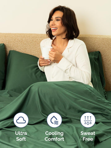 CGK Unlimited emerald green king fitted sheet with elastic edges for snug fit