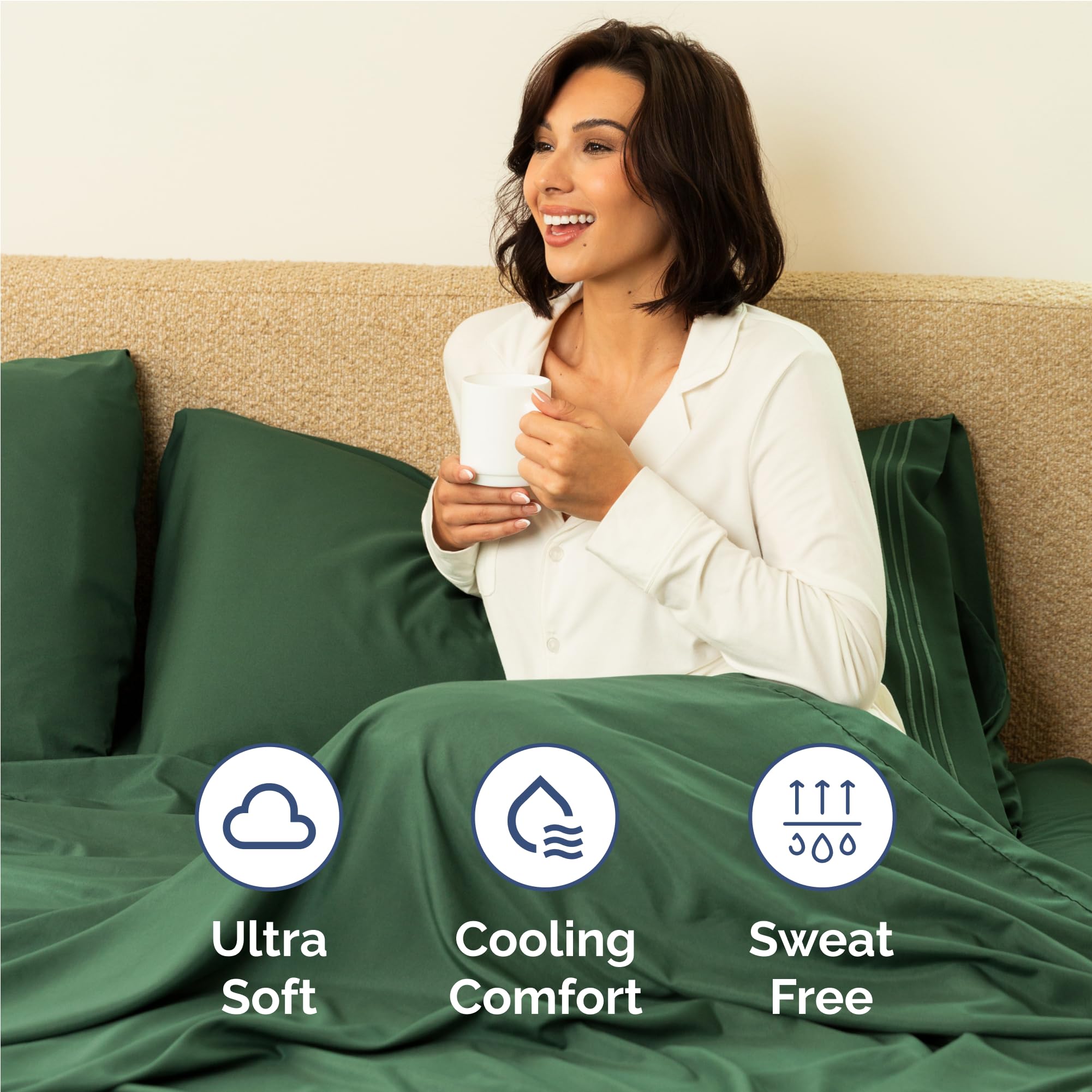 CGK Unlimited emerald green pillowcases, soft and smooth finish