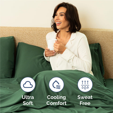 CGK Unlimited emerald green pillowcases, soft and smooth finish