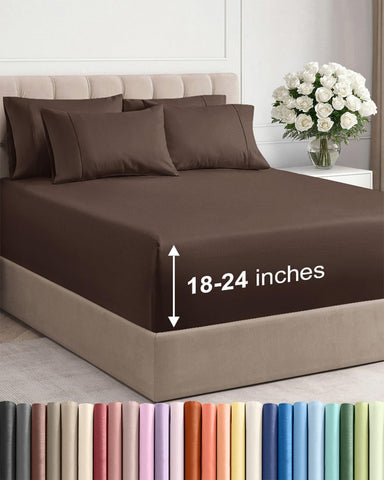 CGK Unlimited extra-deep Cal King fitted sheet with stretchable elastic for deep mattresses