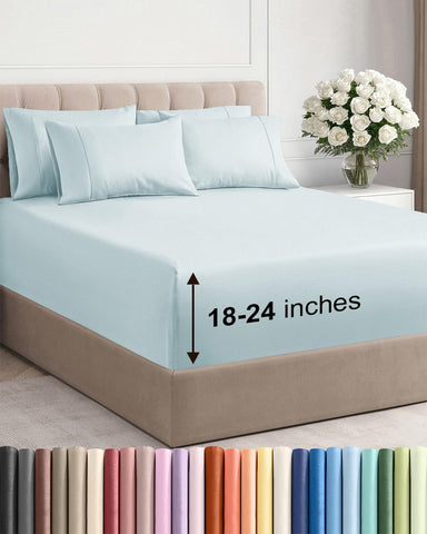 CGK Unlimited Extra Deep Cal King Flat Sheet with breathable microfiber for comfort