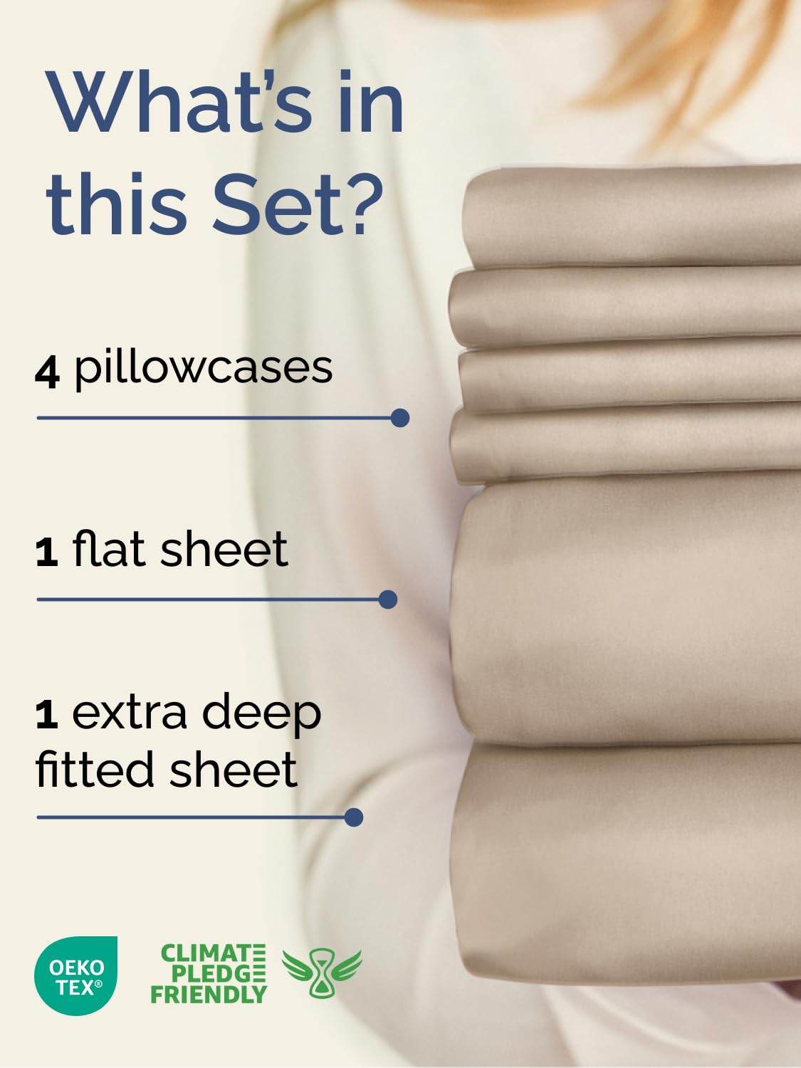 CGK Unlimited extra-deep Cal King fitted sheet with elastic edge for secure fit