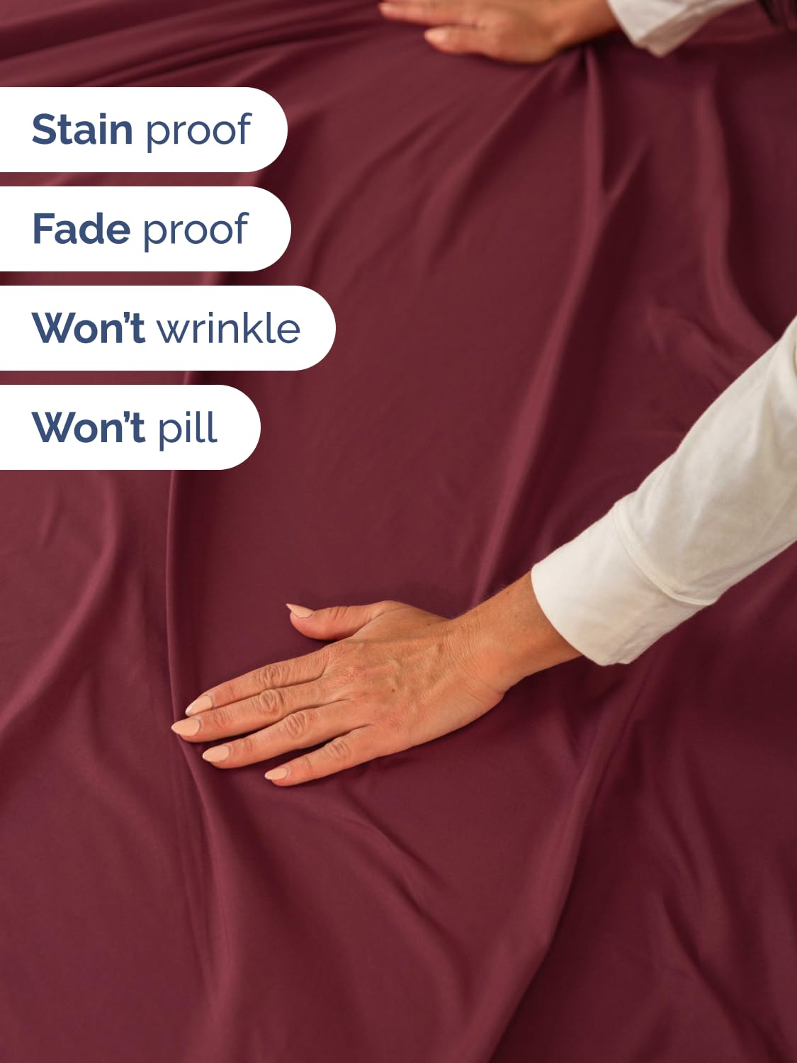 CGK Unlimited deep-pocket 21-inch design fits tall mattresses securely.