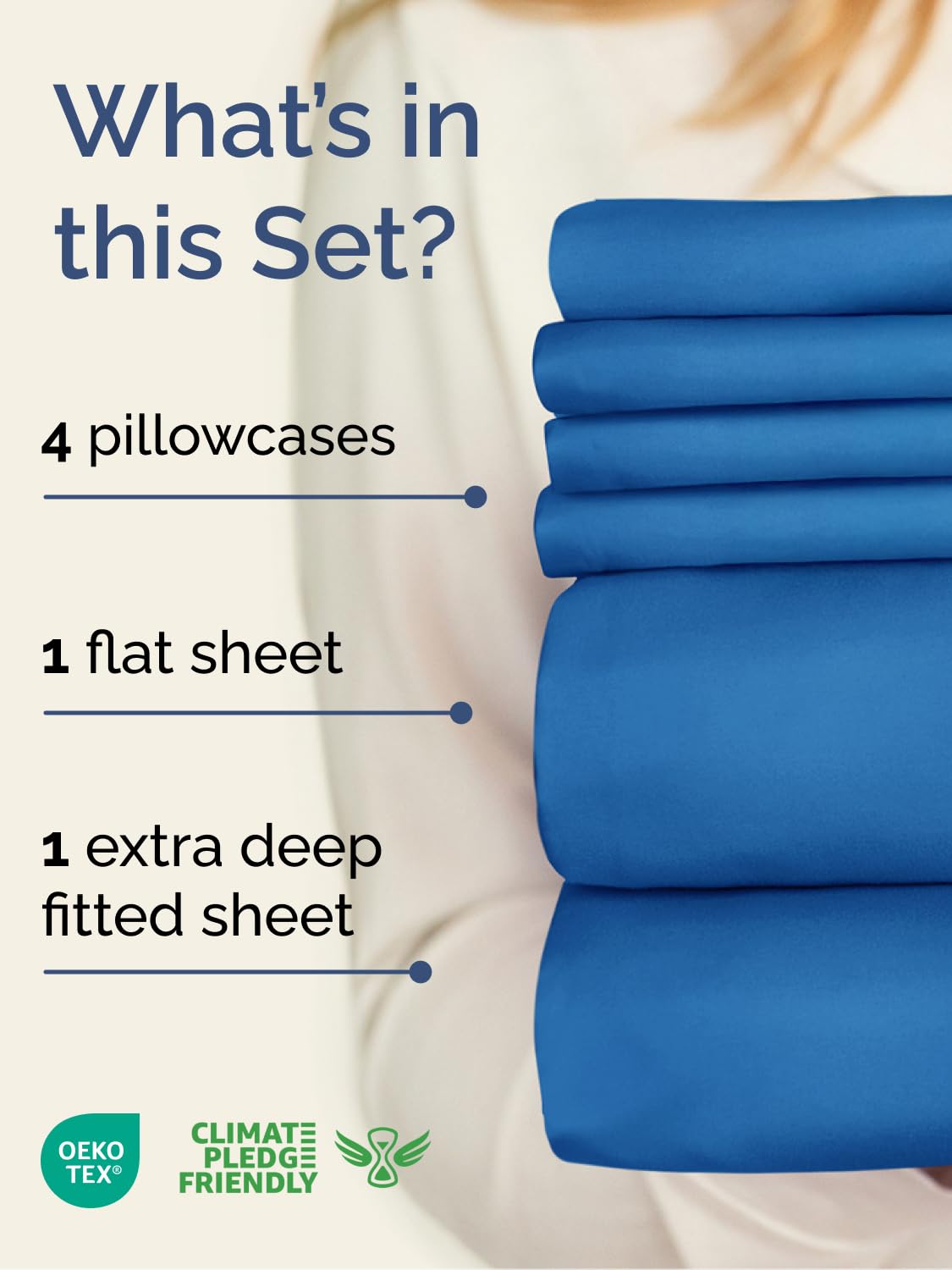 CGK Unlimited extra-deep king fitted sheet with 21–24 inch pockets for secure, snug fit.
