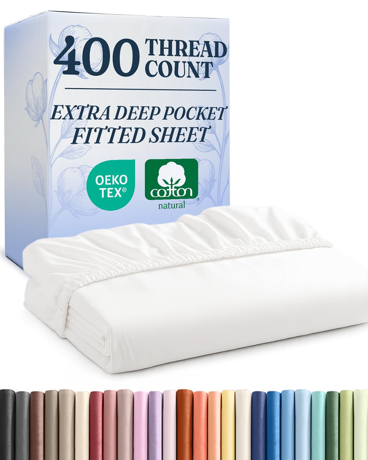 CGK Unlimited extra-deep king fitted sheet with 18-24 inch pockets for a secure fit.