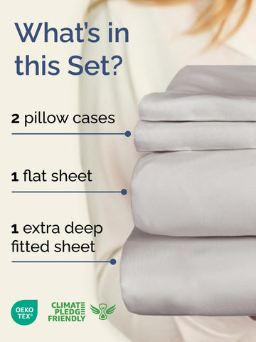 CGK Unlimited extra-deep king fitted sheet with large pockets fits thicker mattresses securely