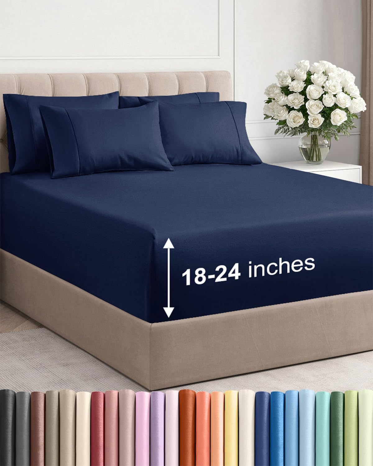 CGK Unlimited Extra Deep King flat sheet with generous coverage for deep mattresses.