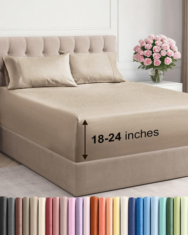 CGK Unlimited Extra Deep King flat sheet with wrinkle-resistant finish for tall mattresses