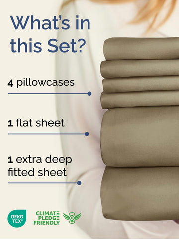 CGK Unlimited extra-deep king flat sheet offering soft, breathable coverage for oversized beds.
