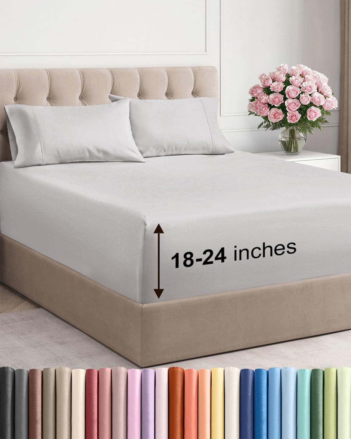 CGK Unlimited Extra Deep King flat sheet with wrinkle-resistant surface