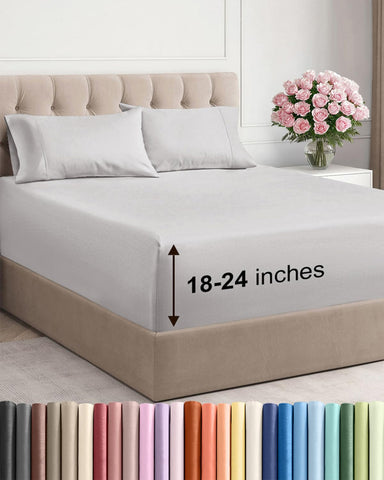 CGK Unlimited Extra Deep King flat sheet with wrinkle-resistant surface