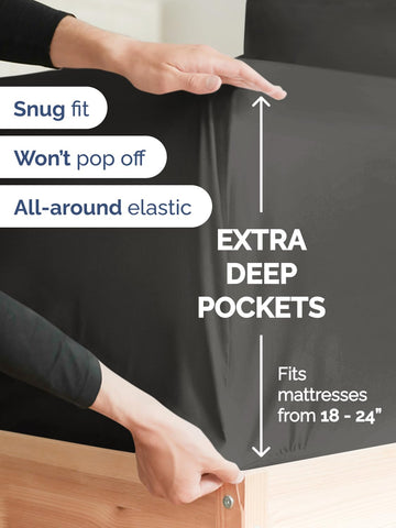 CGK Unlimited Extra Deep King pillowcase front view showing oversized fabric for comfort.