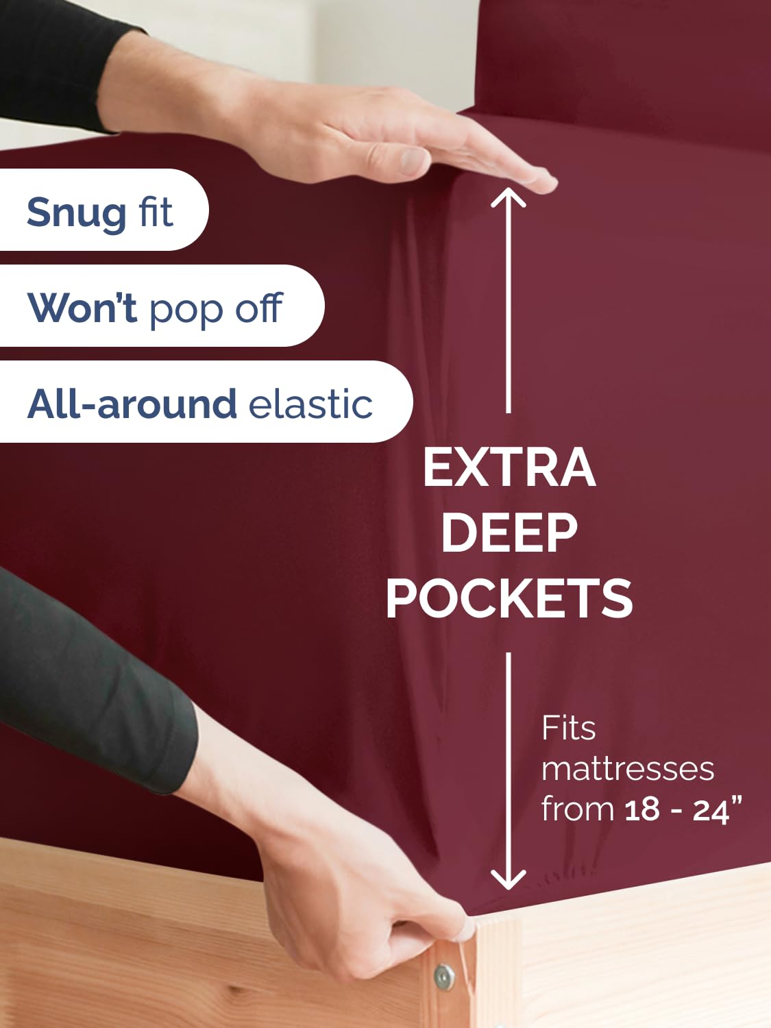 CGK Unlimited king pillowcases with secure closures keep pillows neatly in place.