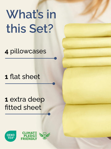 CGK Unlimited extra deep king fitted sheet on a tall mattress showing secure fit