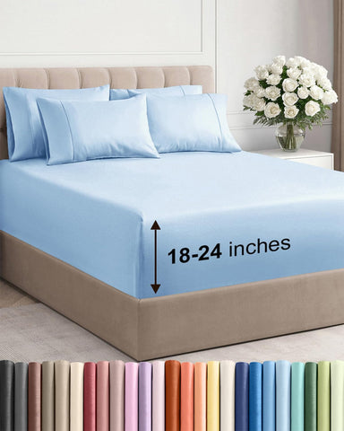 CGK Unlimited Extra Deep King sheet flat sheet shows smooth drape on a deep mattress