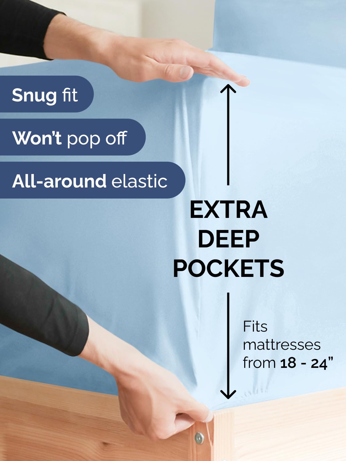 CGK Unlimited Extra Deep King pillowcases with secure closures keep pillows in place