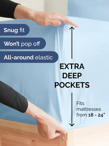 CGK Unlimited Extra Deep King pillowcases with secure closures keep pillows in place