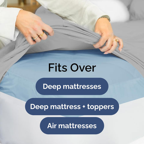 CGK Unlimited Extra Deep King Sheet Set pillowcases with secure closures for neat look