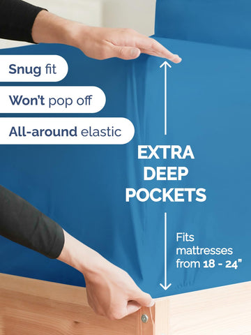 CGK Unlimited extra-deep king fitted elastic edge demonstrates secure stay-put fit