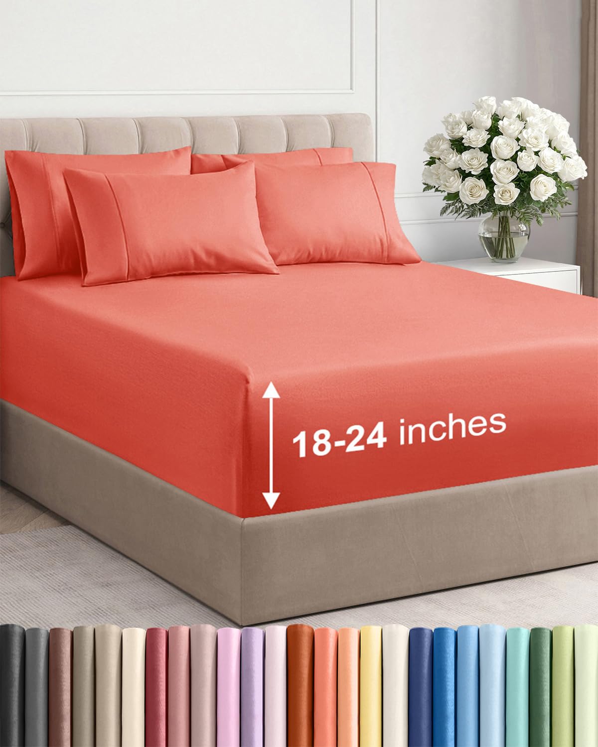 CGK Unlimited Extra Deep King Sheet Set fits tall mattresses securely.
