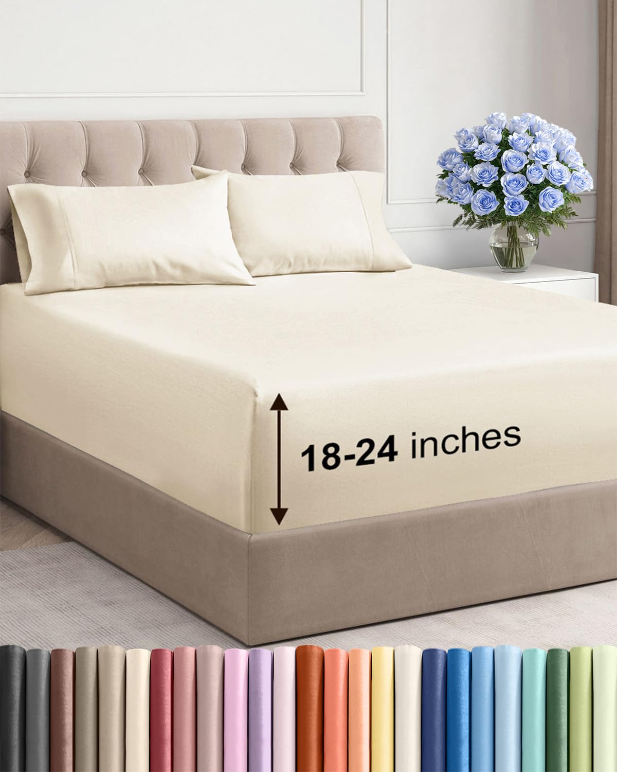 CGK Unlimited Extra Deep King Sheet Set with 21-inch pocket for secure nightly fit.