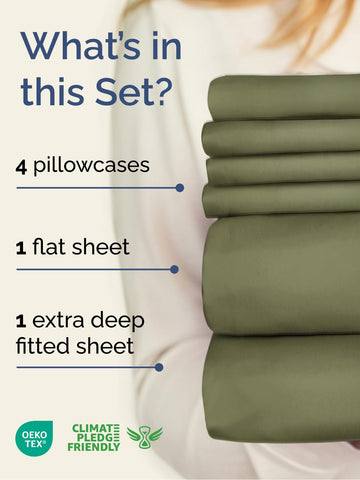CGK Unlimited Extra Deep King Sheet Set fitted sheet with elastic edge resists slipping.