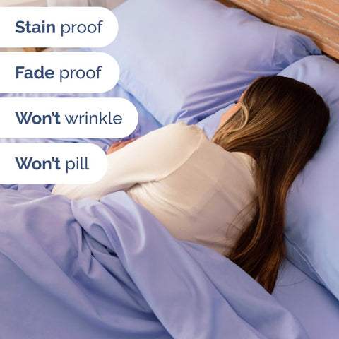 CGK Unlimited Extra Deep King Sheet Set lavender four oversized pillowcases with secure closures